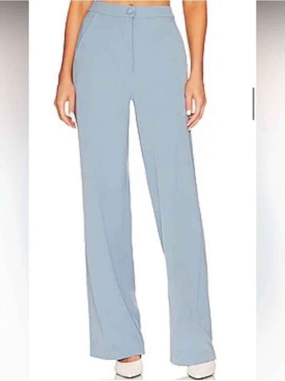 WeWoreWhat Relaxed Wide Leg Dress Pant / Trouser In Storm Blue